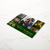 Vrolijk kerstfeest 6 foto's rood groen goud heilig folie feestdagen briefkaart (Gedraaid)
