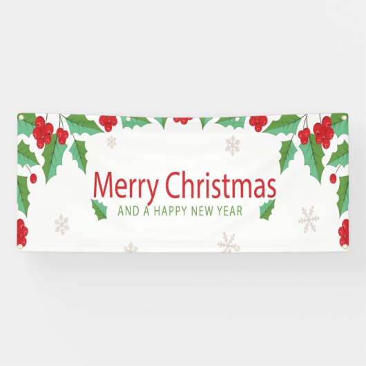 Vrolijk kerstfeest 6 spandoek (Horizontaal)