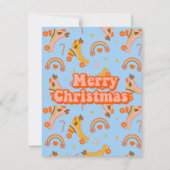 Vrolijk kerstfeest 70s roovy disco patroon kaart (Voorkant)