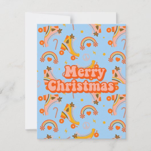 Vrolijk kerstfeest 70s roovy disco patroon kaart (Voorkant)