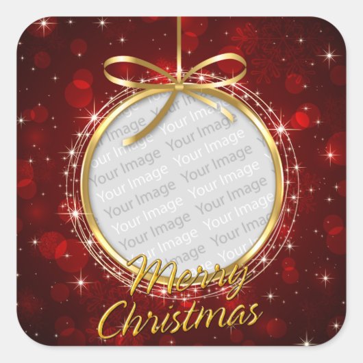Vrolijk kerstfeest 76 opties vierkante sticker (Voorkant)
