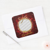Vrolijk kerstfeest 76 opties vierkante sticker (Envelop)