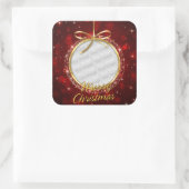Vrolijk kerstfeest 76 opties vierkante sticker (Tas)