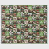 Vrolijk Kerstfeest 8 Fotocollage Avocado Groen Cadeaupapier