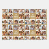 Vrolijk Kerstfeest 8 Fotocollage - sneeuwvlok fami Inpakpapier Vel (Voorkant 3)