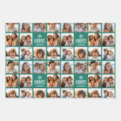 Vrolijk Kerstfeest 8 Fotocollage - sneeuwvlok fami Inpakpapier Vel (Voorkant 2)