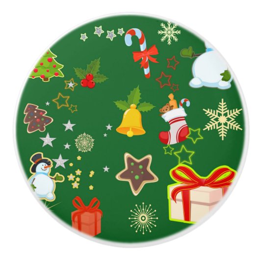 vrolijk kerstfeest 917 keramische knop (Voorkant)