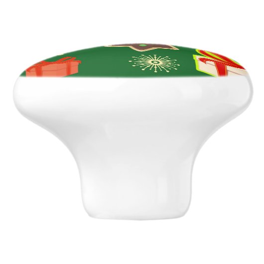 vrolijk kerstfeest 917 keramische knop (Zijkant)