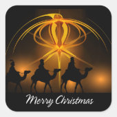 Vrolijk kerstfeest 92 vierkante sticker (Voorkant)