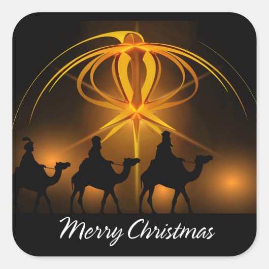 Vrolijk kerstfeest 92 vierkante sticker (Voorkant)