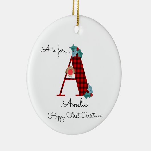 Vrolijk kerstfeest A-lumberjack robijn Keramisch Ornament (Rechts)