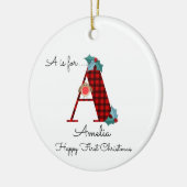 Vrolijk kerstfeest A-lumberjack robijn Keramisch Ornament (Links)