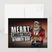 Vrolijk kerstfeest aan de noordkant feestdagenkaart (Voorkant / Achterkant)