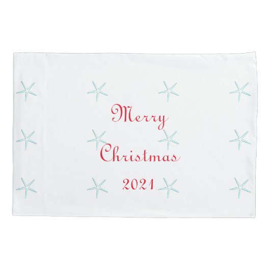 Vrolijk kerstfeest Aangepast Afbeelding Blauwgroen Kussensloop (Achterkant)