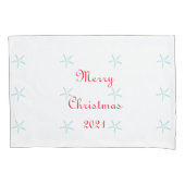 Vrolijk kerstfeest Aangepast Afbeelding Blauwgroen Kussensloop (Voorkant)