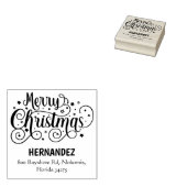 Vrolijk kerstfeest (aangepast) Familie, Adres, Rubberstempel (Gestempeld)