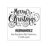 Vrolijk kerstfeest (aangepast) Familie, Adres, Rubberstempel (Afrduk)