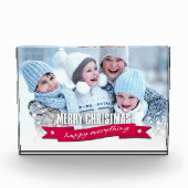 Vrolijk kerstfeest. Aangepast fotocadeau-blok Fotoblokken (Voorkant)