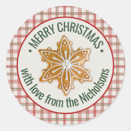 Vrolijk kerstfeest | Aangepast koekjesbrood Ronde Sticker