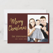 vrolijk kerstfeest | Aangepast rood goud | Vakanti Kaart (Voorkant)