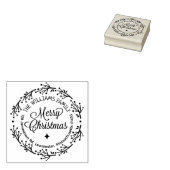 Vrolijk kerstfeest, aangepaste familie retour adre rubberstempel (Gestempeld)