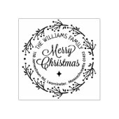 Vrolijk kerstfeest, aangepaste familie retour adre rubberstempel (Afrduk)