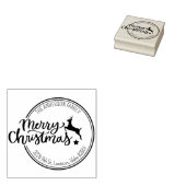 Vrolijk kerstfeest, aangepaste familie retour adre rubberstempel (Gestempeld)
