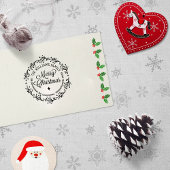 Vrolijk kerstfeest, aangepaste familie retour adre rubberstempel