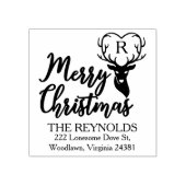 Vrolijk kerstfeest, aangepaste familie retour adre rubberstempel (Afrduk)