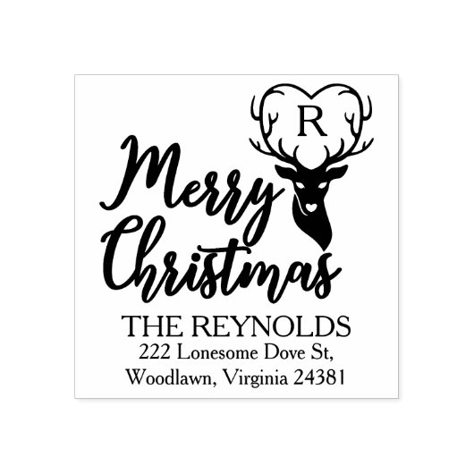 Vrolijk kerstfeest, aangepaste familie retour adre rubberstempel (Afrduk)