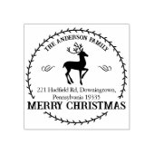 Vrolijk kerstfeest, aangepaste familie retour adre rubberstempel (Afrduk)