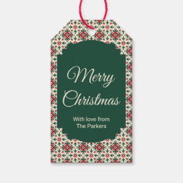 vrolijk kerstfeest | Aangepaste Familienaam Gift L Cadeaulabel