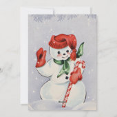 Vrolijk kerstfeest, aangepaste foto en  sneeuwpop feestdagenkaart (Achterkant)