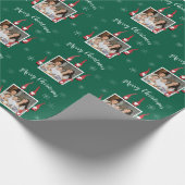 Vrolijk kerstfeest aangepaste foto met grappige ka cadeaupapier (Hoek)