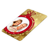 Vrolijk kerstfeest. Aangepaste foto-spoelnetten Magneet (Linkerzijde)