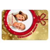 Vrolijk kerstfeest. Aangepaste foto-spoelnetten Magneet (Horizontaal)