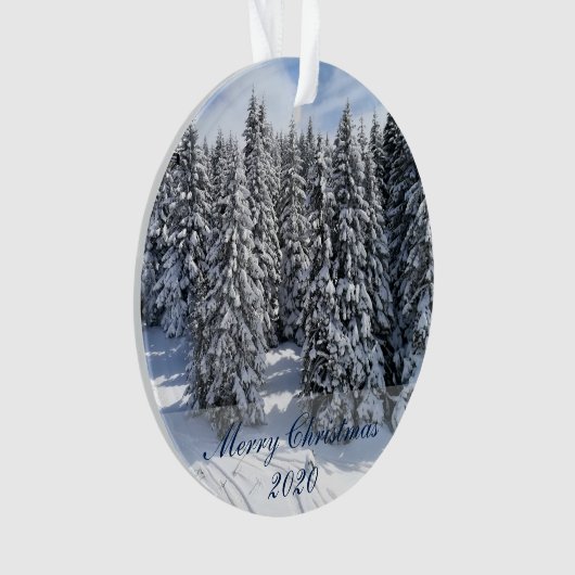 Vrolijk kerstfeest Aangepaste foto's en tekst Ornament (voorkant)