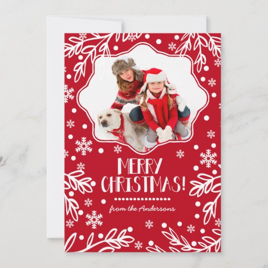 vrolijk kerstfeest. Aangepaste kerst platte fotoka Feestdagenkaart (Voorkant)