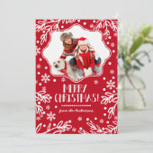 vrolijk kerstfeest. Aangepaste kerst platte fotoka Feestdagenkaart (Staand voorkant)