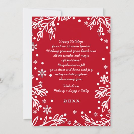 vrolijk kerstfeest. Aangepaste kerst platte fotoka Feestdagenkaart (Achterkant)