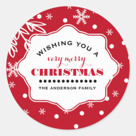 Vrolijk kerstfeest. Aangepaste kerst Ronde Sticker