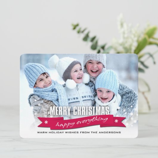 Vrolijk kerstfeest. Aangepaste kerstfotokaarten Feestdagenkaart (Staand voorkant)