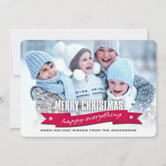 Vrolijk kerstfeest. Aangepaste kerstfotokaarten Feestdagenkaart (Voorkant)