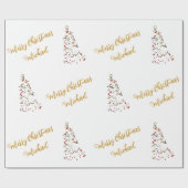 Vrolijk Kerstfeest Aangepaste Naam Elegant Geperso Cadeaupapier (Vlak)