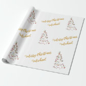 Vrolijk Kerstfeest Aangepaste Naam Elegant Geperso Cadeaupapier (Uitgerold)