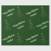 Vrolijk Kerstfeest Aangepaste Naam Elegant Geperso Cadeaupapier (Vlak)