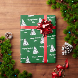 Vrolijk Kerstfeest Aangepaste Naam Schattige Perso Cadeaupapier