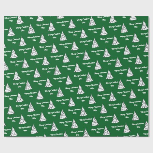 Vrolijk Kerstfeest Aangepaste Naam Schattige Perso Cadeaupapier (Vlak)