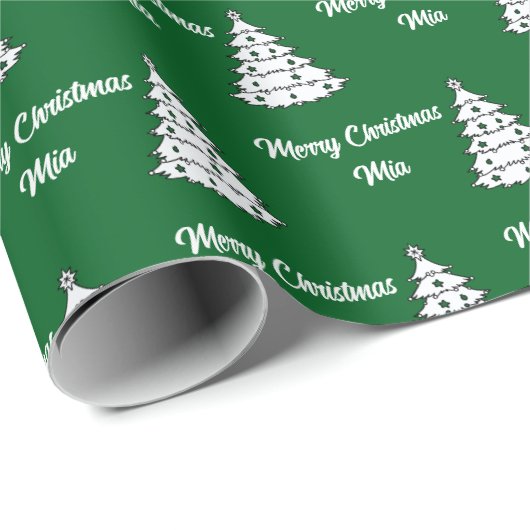 Vrolijk Kerstfeest Aangepaste Naam Schattige Perso Cadeaupapier (Rol Hoek)