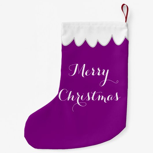 Vrolijk kerstfeest Aangepaste Paarse kerstgerechte Kleine Kerstsok (Achterkant)